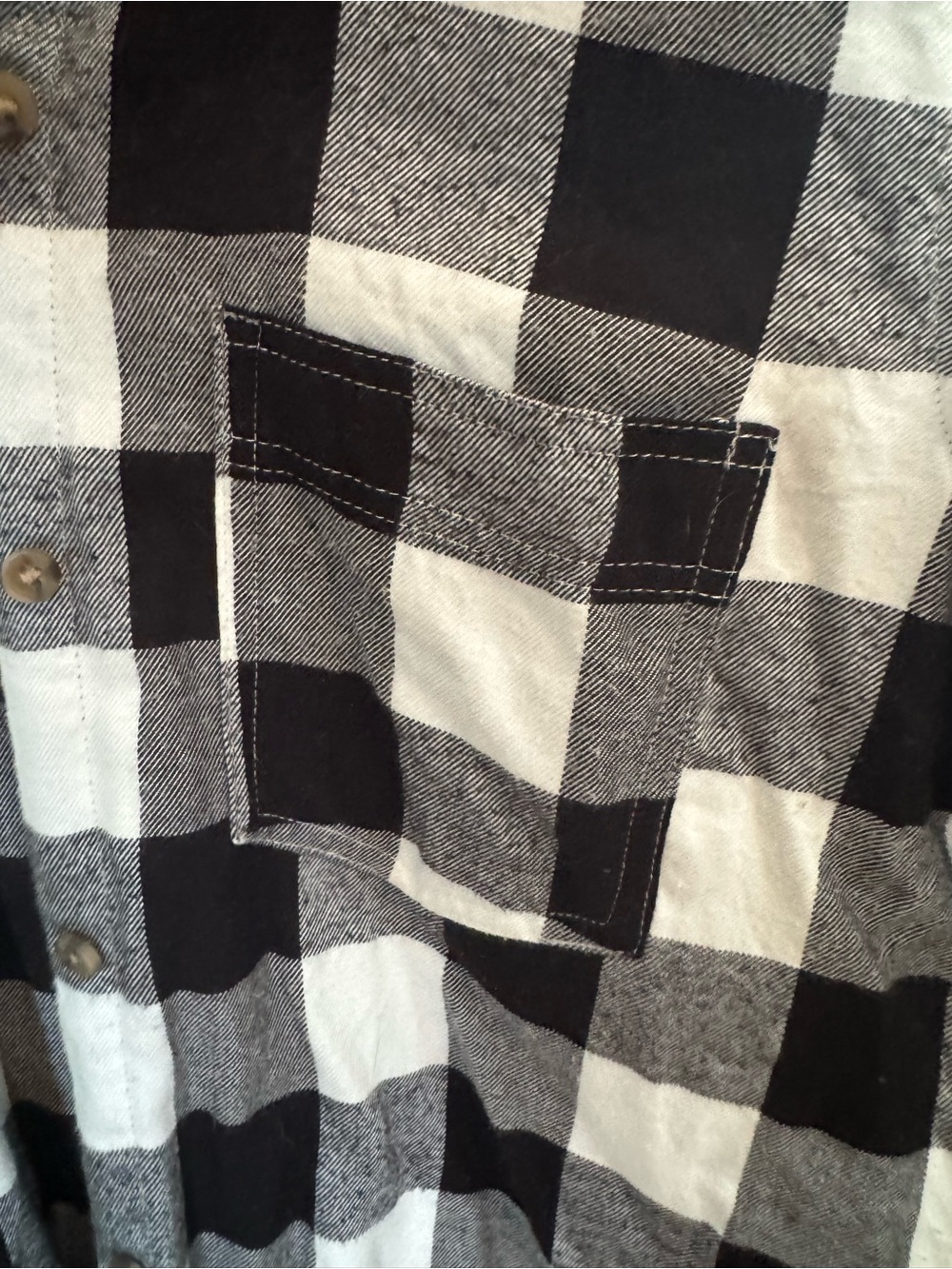 Abercrombie & Fitch Black and White Plaid Shirt - Picture 3 of 3